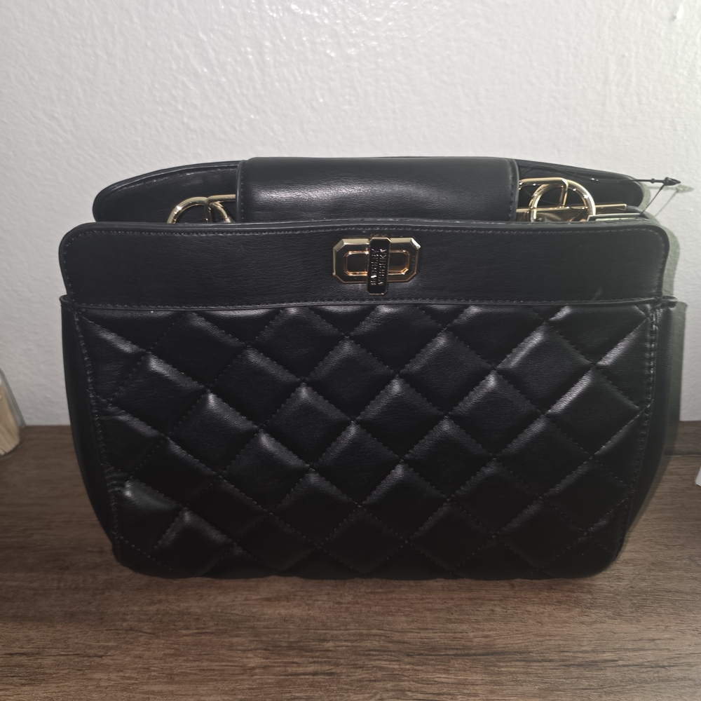 Badgley Mischka Black Quilted Satchel